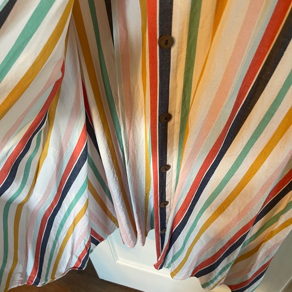 A.n.a. Multi-colored striped midi button up dress - Picture 4 of 7